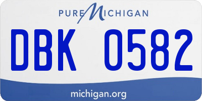 MI license plate DBK0582