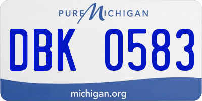 MI license plate DBK0583