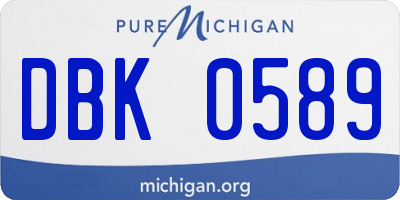 MI license plate DBK0589