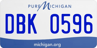 MI license plate DBK0596