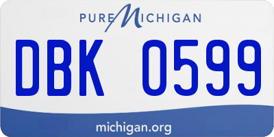 MI license plate DBK0599