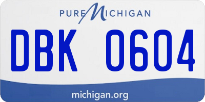 MI license plate DBK0604