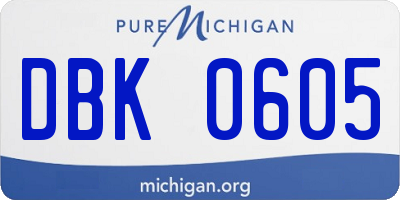 MI license plate DBK0605