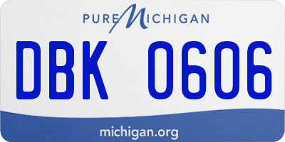 MI license plate DBK0606