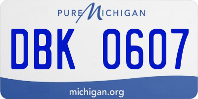 MI license plate DBK0607