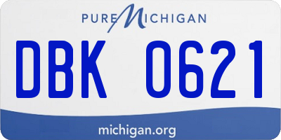 MI license plate DBK0621