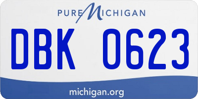 MI license plate DBK0623