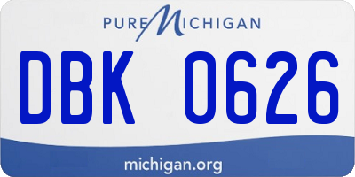 MI license plate DBK0626