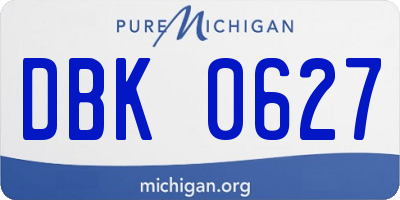 MI license plate DBK0627