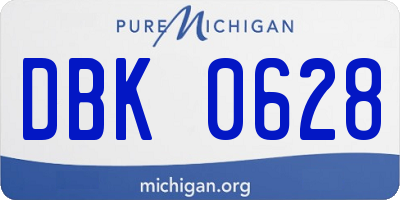 MI license plate DBK0628