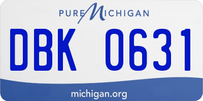 MI license plate DBK0631