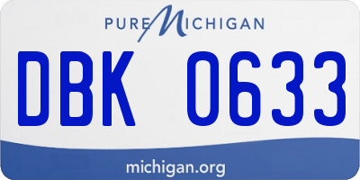 MI license plate DBK0633