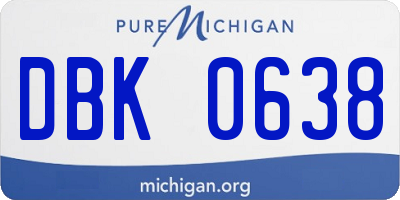 MI license plate DBK0638