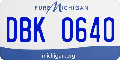 MI license plate DBK0640