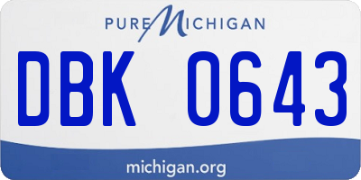 MI license plate DBK0643