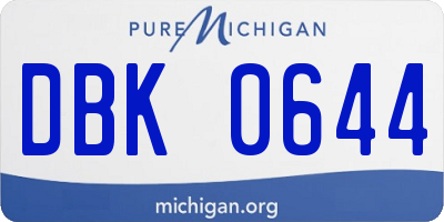 MI license plate DBK0644