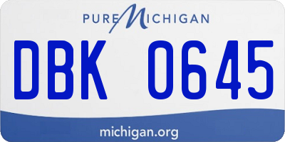 MI license plate DBK0645