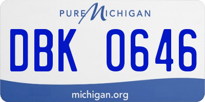 MI license plate DBK0646