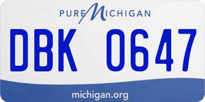 MI license plate DBK0647