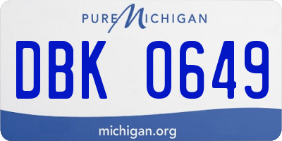 MI license plate DBK0649