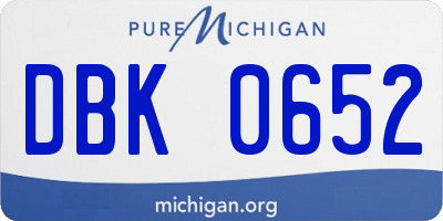 MI license plate DBK0652