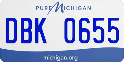 MI license plate DBK0655