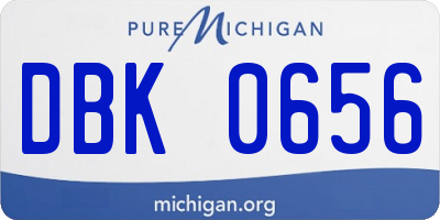 MI license plate DBK0656
