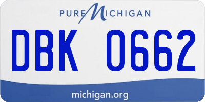 MI license plate DBK0662