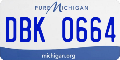 MI license plate DBK0664