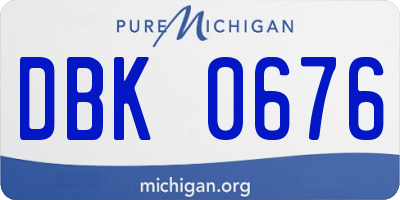 MI license plate DBK0676