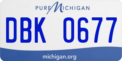 MI license plate DBK0677