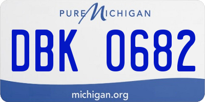 MI license plate DBK0682