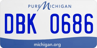 MI license plate DBK0686
