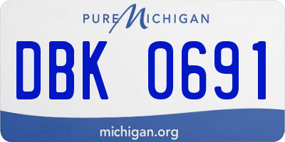 MI license plate DBK0691