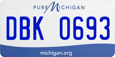 MI license plate DBK0693