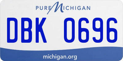 MI license plate DBK0696