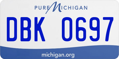 MI license plate DBK0697
