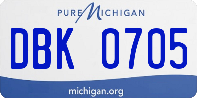 MI license plate DBK0705