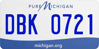MI license plate DBK0721