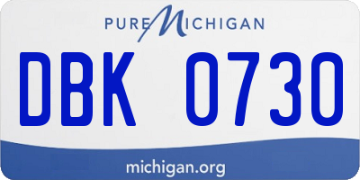 MI license plate DBK0730