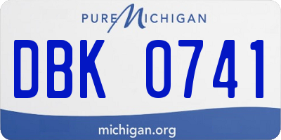MI license plate DBK0741