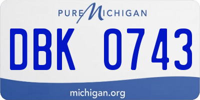 MI license plate DBK0743