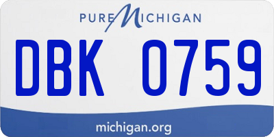 MI license plate DBK0759