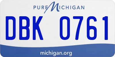 MI license plate DBK0761