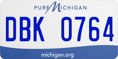 MI license plate DBK0764