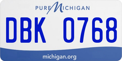 MI license plate DBK0768