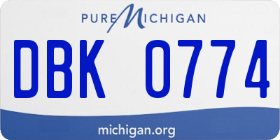 MI license plate DBK0774