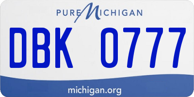 MI license plate DBK0777