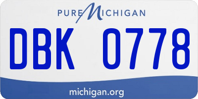 MI license plate DBK0778
