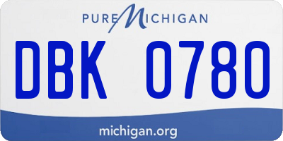 MI license plate DBK0780